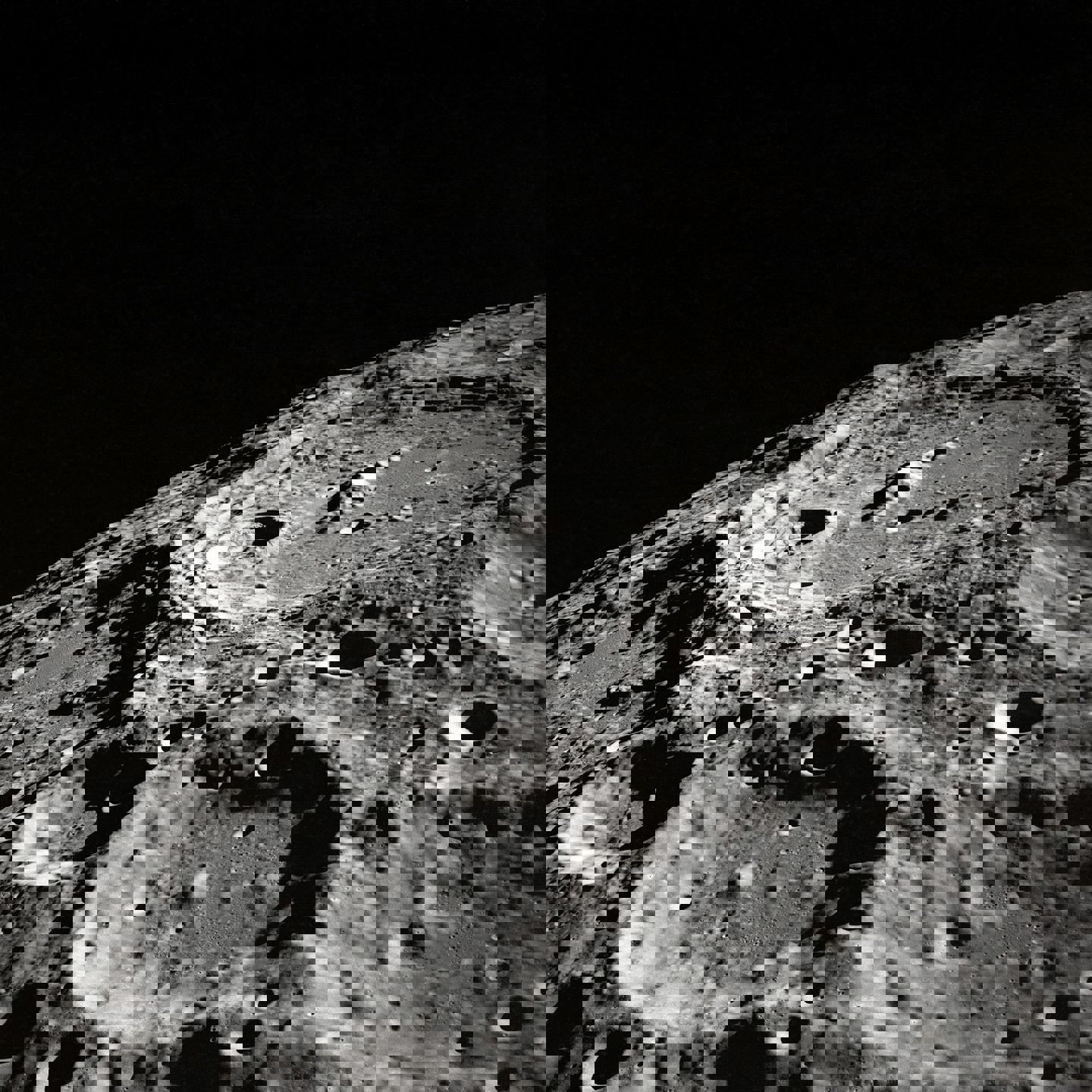 On the Moon, the landscape covered in what is called regolith - a mixture of dust, larger particles, and fragments.